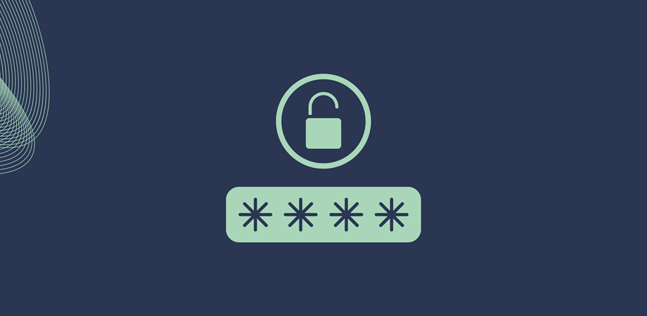 Password icon on navy blue background